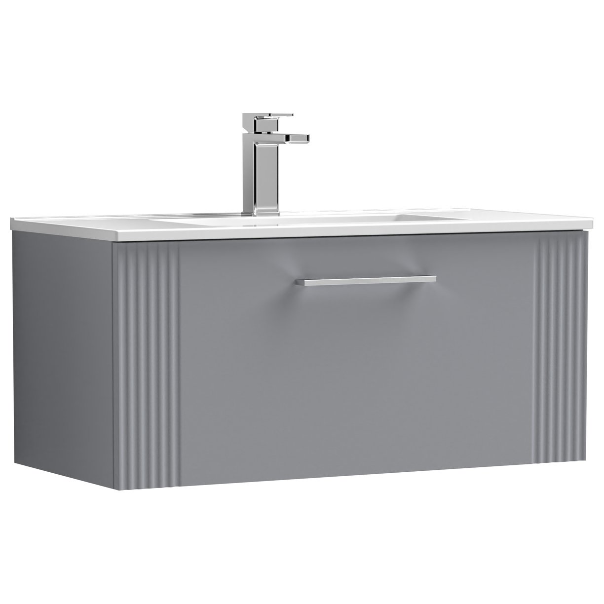 Deco 800mm Wall Hung 1-Drawer Vanity Unit & Minimalist Ceramic Basin