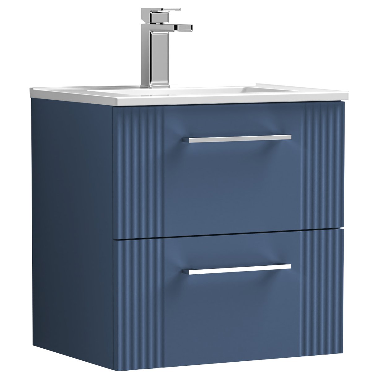 Deco 500mm Wall Hung 2-Drawer Vanity Unity & Minimalist Ceramic Basin