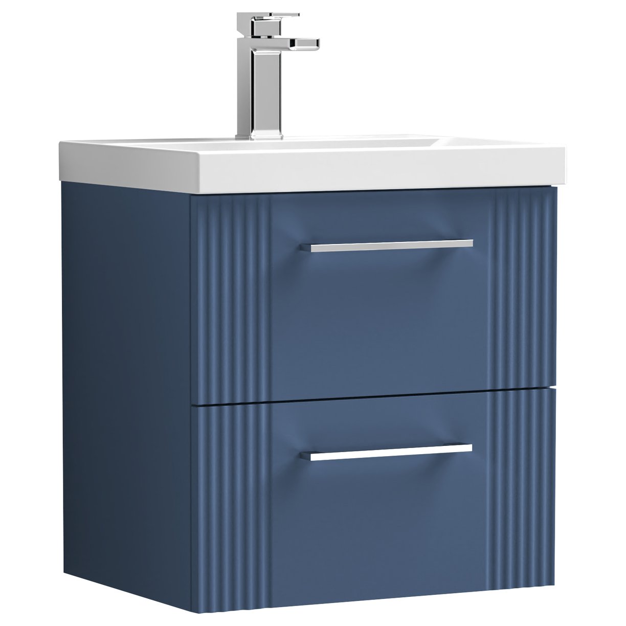 Deco 500mm Wall Hung 2-Drawer Vanity Unity & Thin-Edge Ceramic Basin