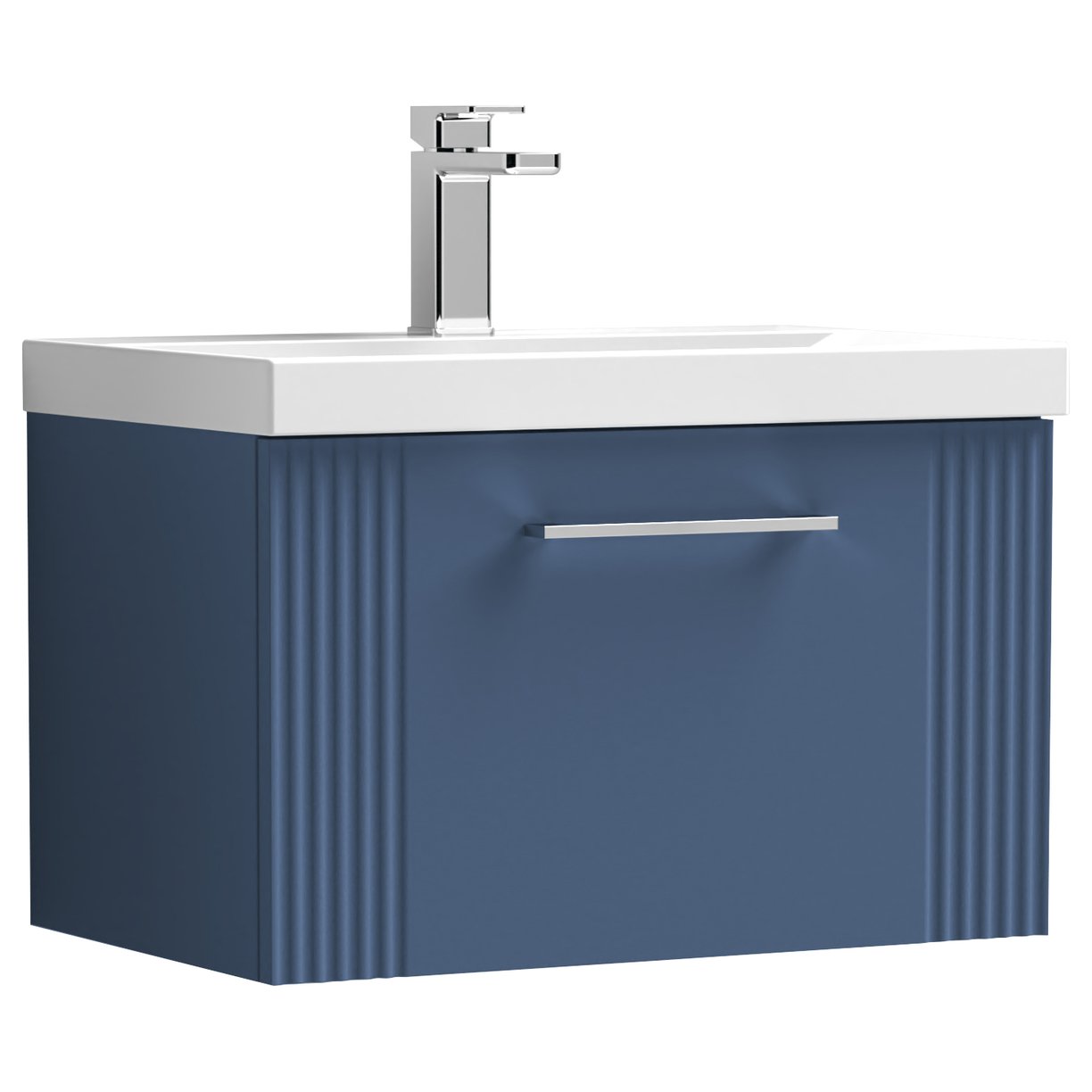 Deco 600mm Wall Hung 1-Drawer Vanity Unit & Minimalist Ceramic Basin