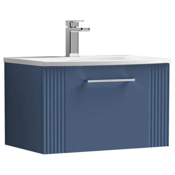Deco 600mm Wall Hung 1-Drawer Vanity Unit & Curved Ceramic Basin