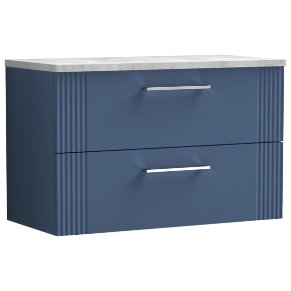 Deco 800mm Wall Hung 2-Drawer Vanity Unit & Laminate Worktop