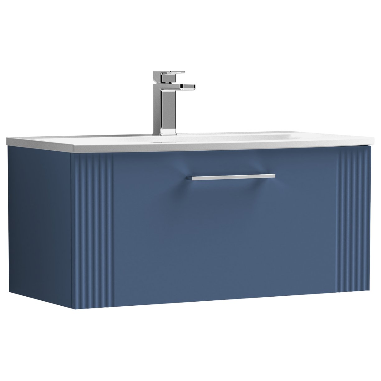 Deco 800mm Wall Hung 1-Drawer Vanity Unit & Curved Ceramic Basin