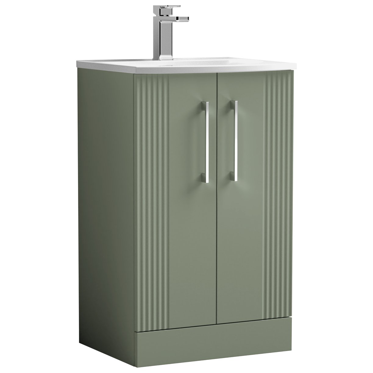Deco 500mm Floor Standing 2-Door Vanity Unity & Curved Ceramic Basin