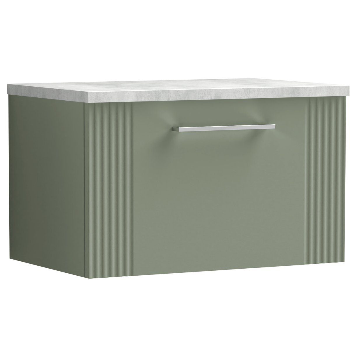 Deco 600mm Wall Hung 1-Drawer Vanity Unit & Laminate Worktop