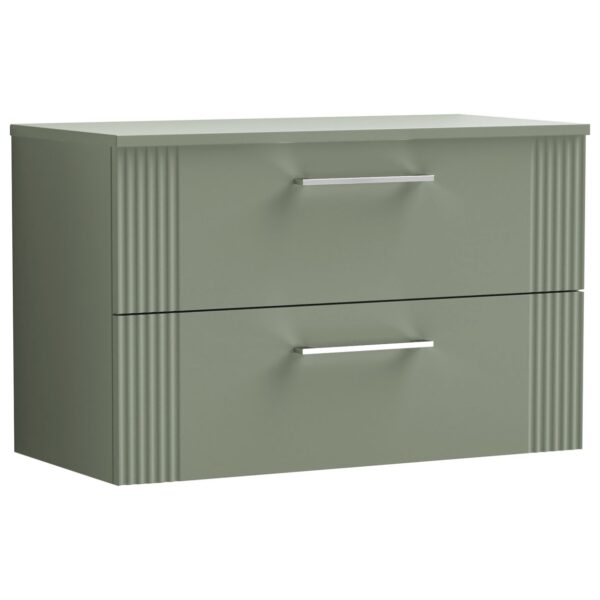 Deco 800mm Wall Hung 2-Drawer Vanity Unit & Worktop