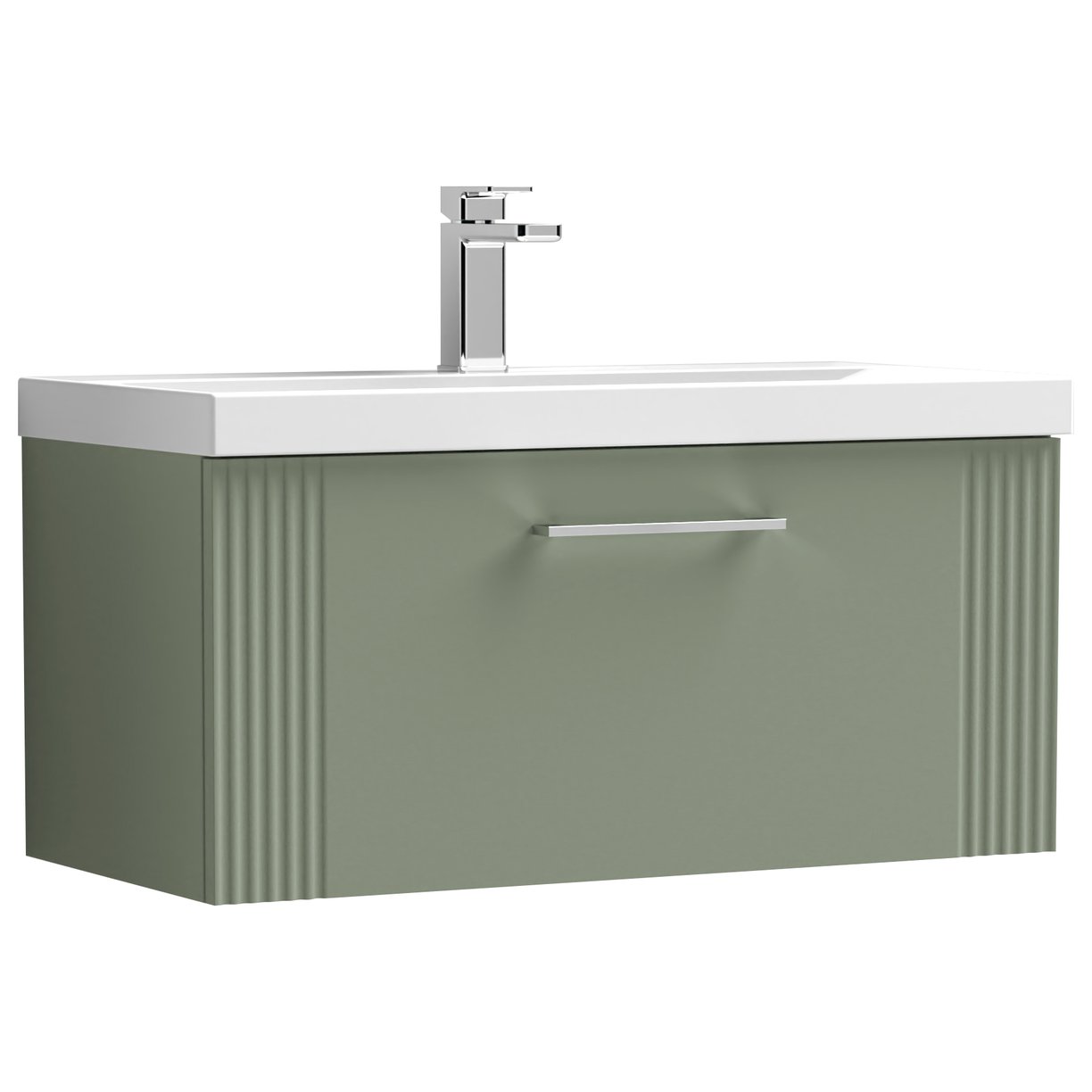 Deco 800mm Wall Hung 1-Drawer Vanity Unit & Thin-Edge Ceramic Basin