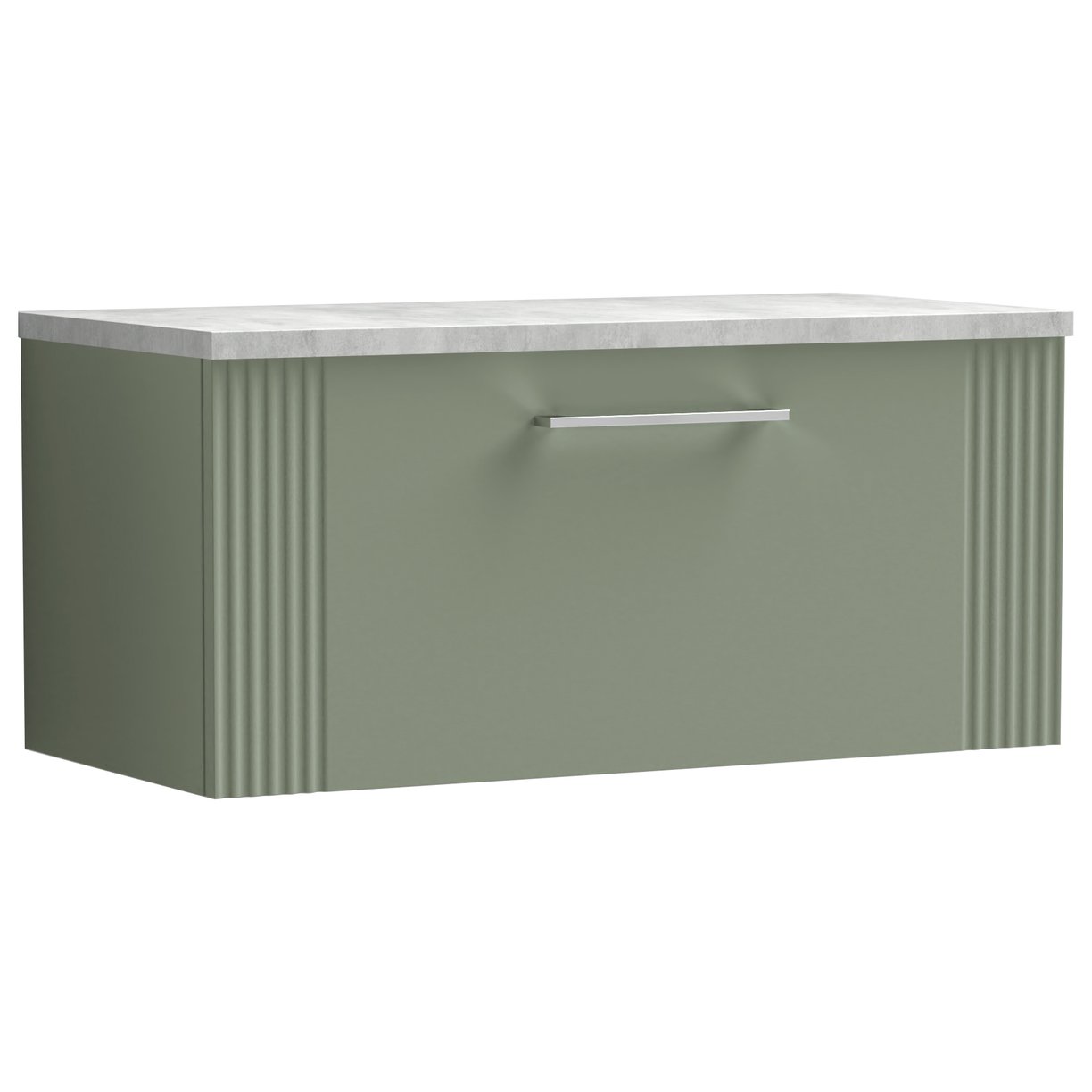 Deco 800mm Wall Hung 1-Drawer Vanity Unit & Laminate Worktop