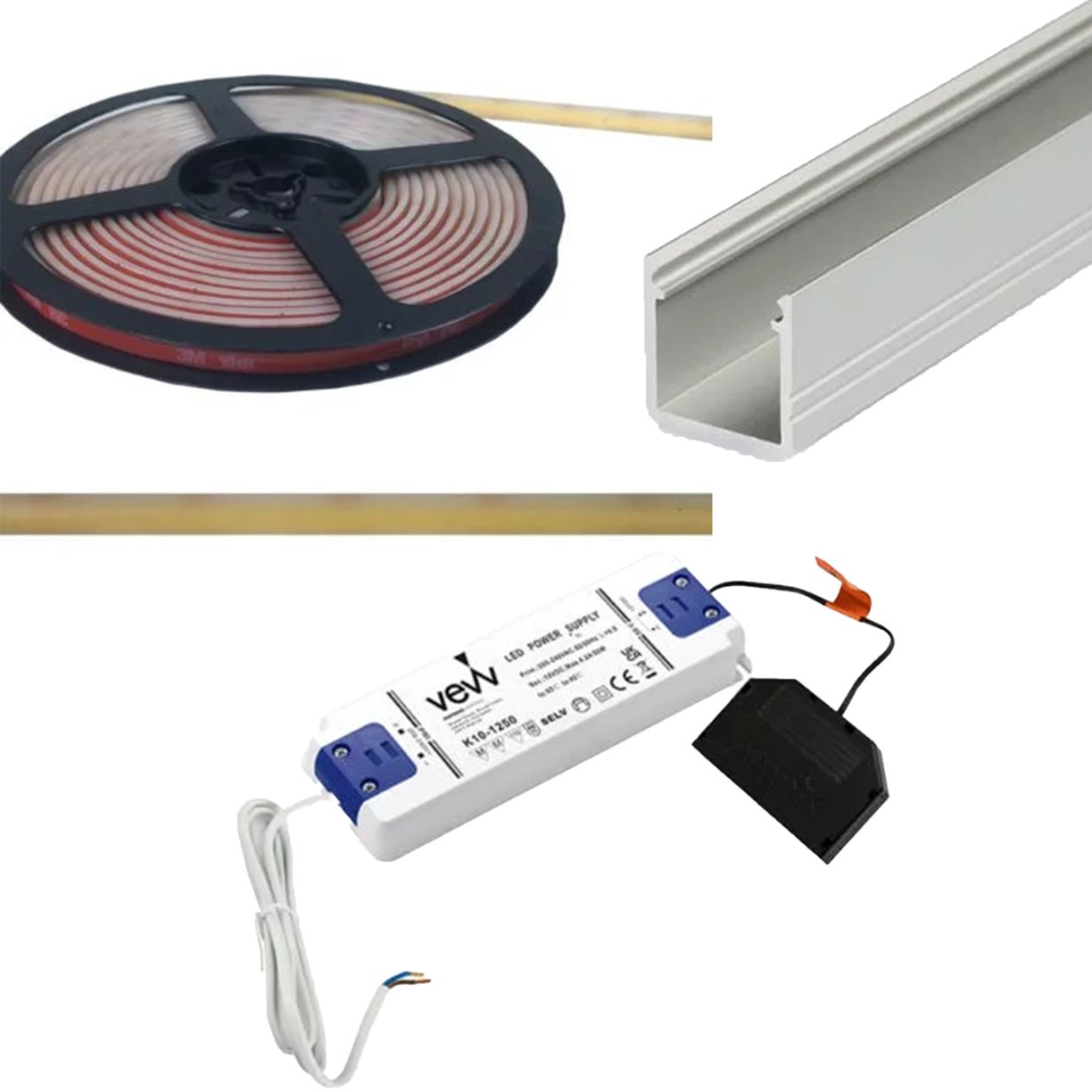 Under Bath Pack Aluminium Profile Natural White