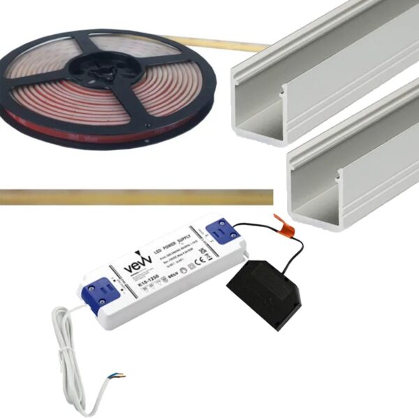 Double Wall Strip Pack Aluminium Profile Warm White