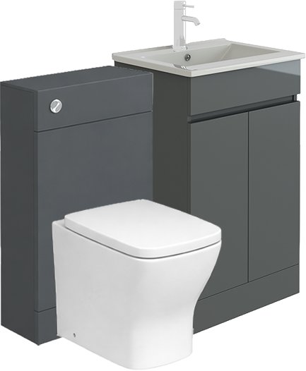 Vittoria 1000mm Square Handleless Furniture Set - Cube