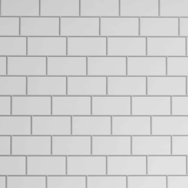 8mm White Metro Brick Gloss - 2.8m x 250mm (Pack of 4)