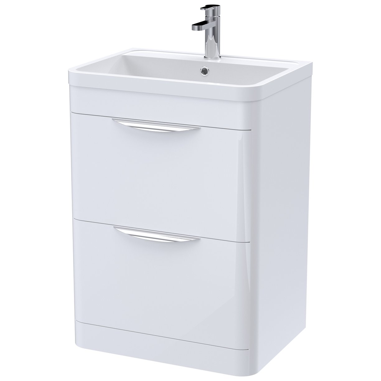 Parade 600mm Floor Standing 2-Drawer Vanity Unit & Polymarble Basin