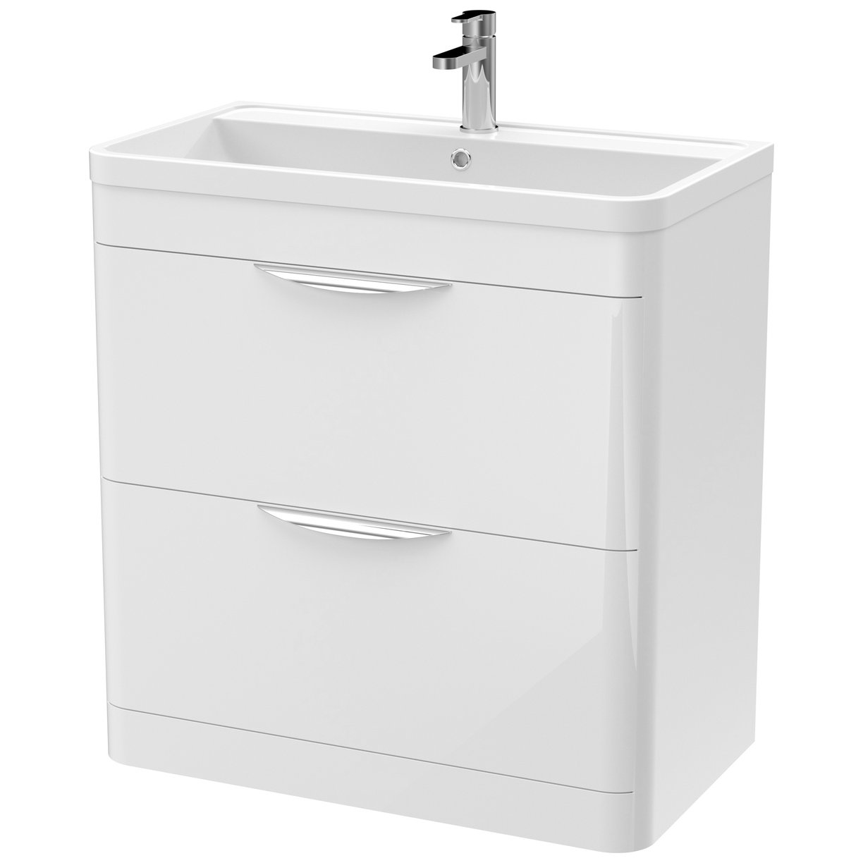 Parade 800mm Floor Standing 2-Drawer Vanity Unit & Polymarble Basin