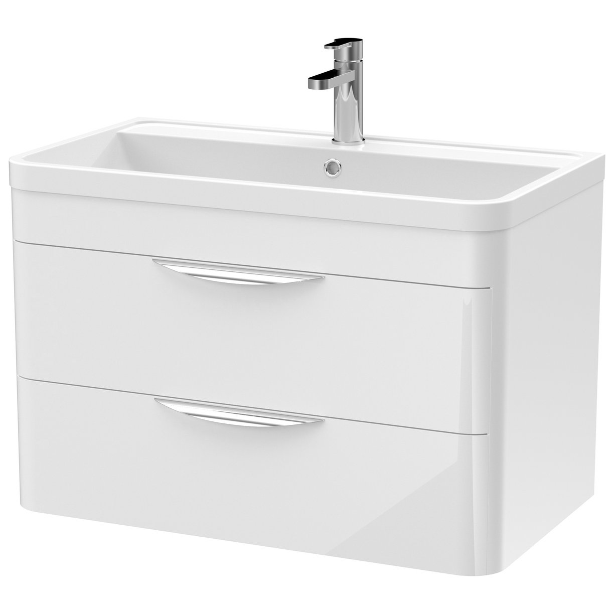 Parade 800mm Wall Hung 2-Drawer Vanity Unit & Polymarble Basin
