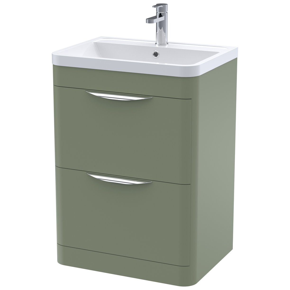 Parade 600mm Floor Standing 2-Drawer Vanity Unit & Polymarble Basin
