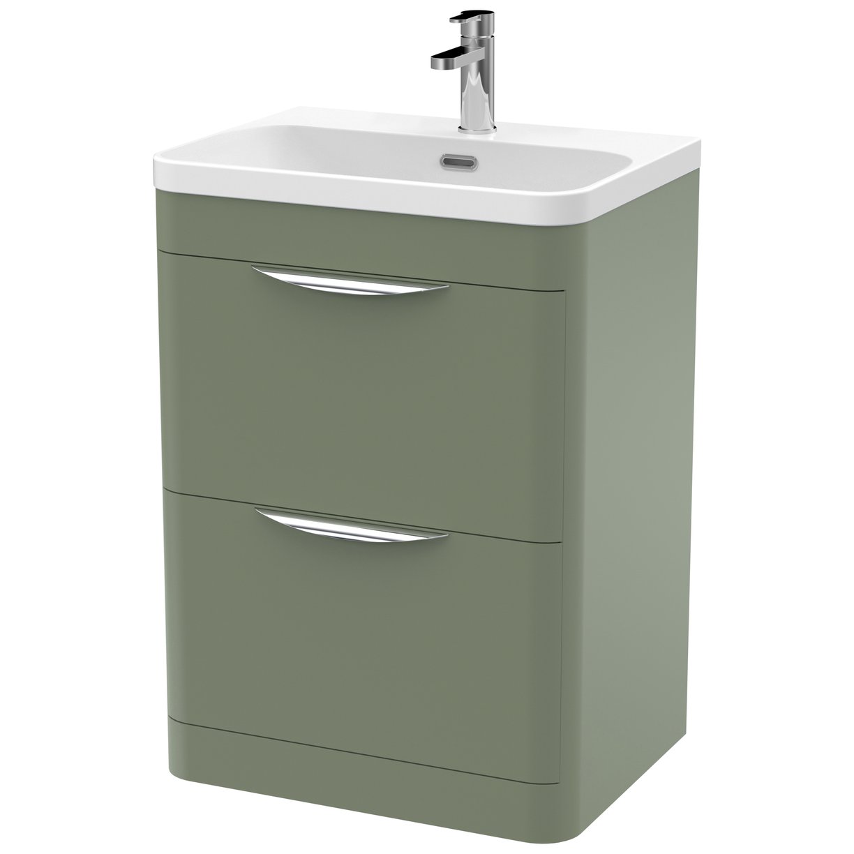 Parade 600mm Floor Standing 2-Drawer Vanity Unit & Thin-Edge Ceramic Basin