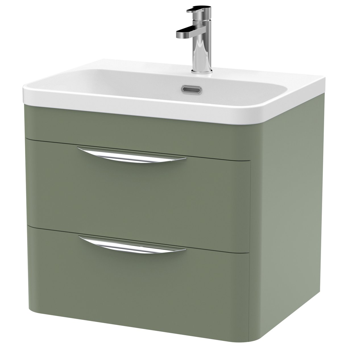 Parade 600mm Wall Hung 2-Drawer Vanity Unit & Thin-Edge Ceramic Basin