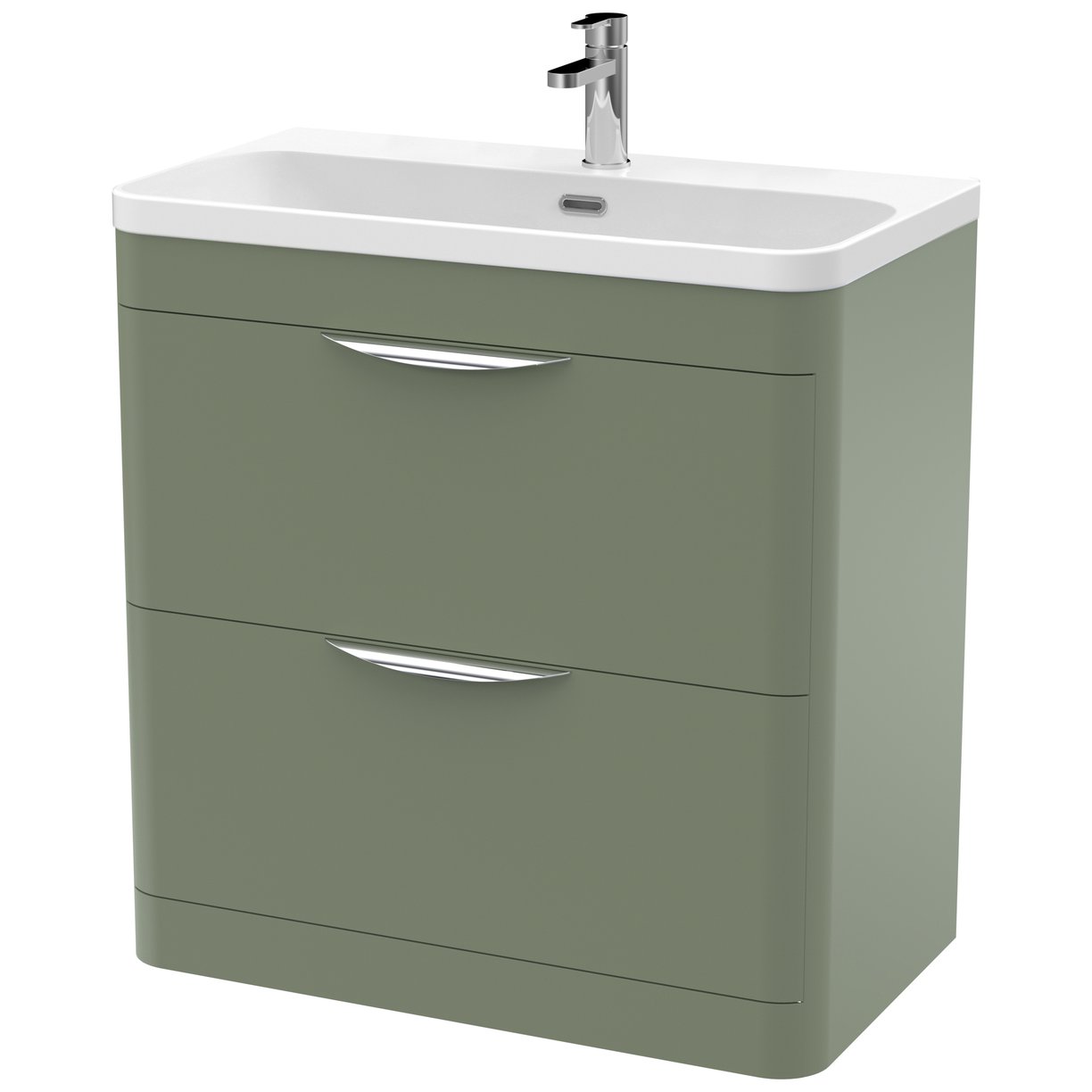 Parade 800mm Floor Standing 2-Drawer Vanity & Thin-Edge Ceramic Basin