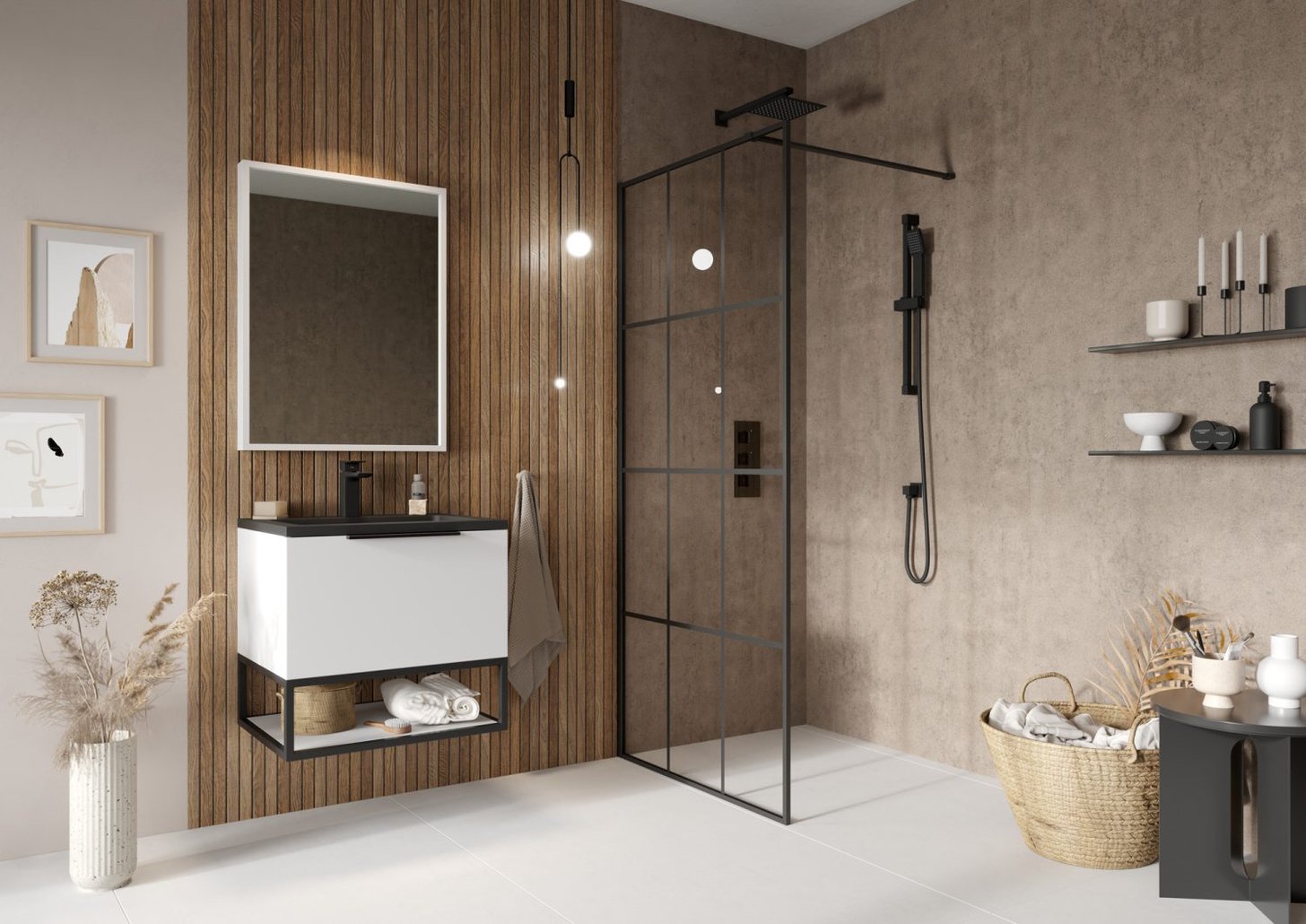 Forte Grid Wetroom Screen 900mm