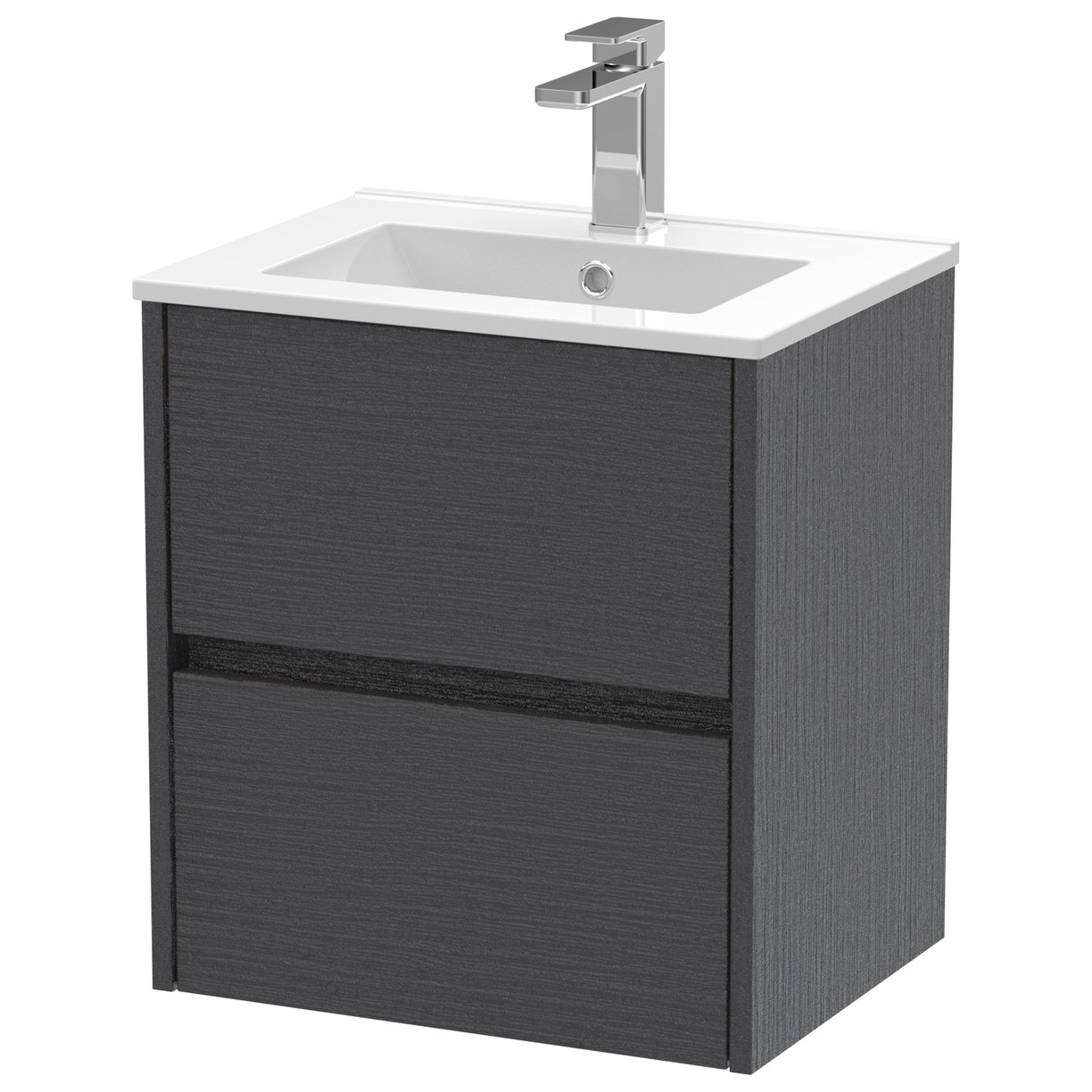 Havana 500mm Wall Hung 2-Drawer Vanity Unit & Minimalist Ceramic Basin