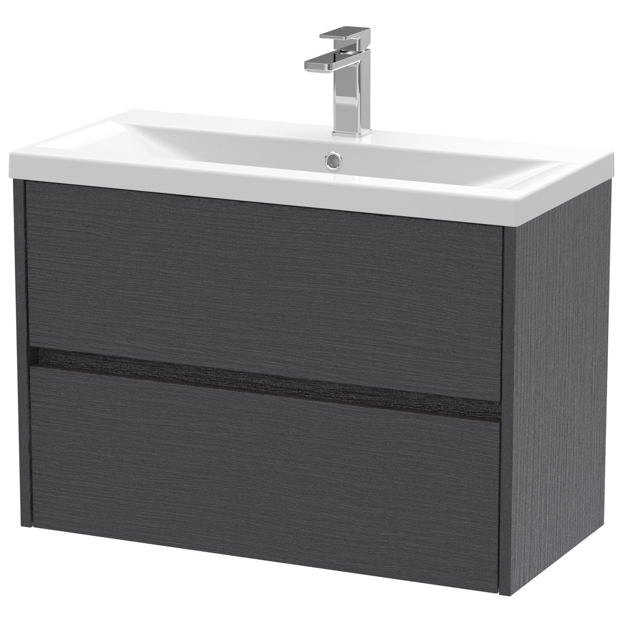 Havana 800mm Wall Hung 2-Drawer Vanity Unit & Mid-Edge Ceramic Basin
