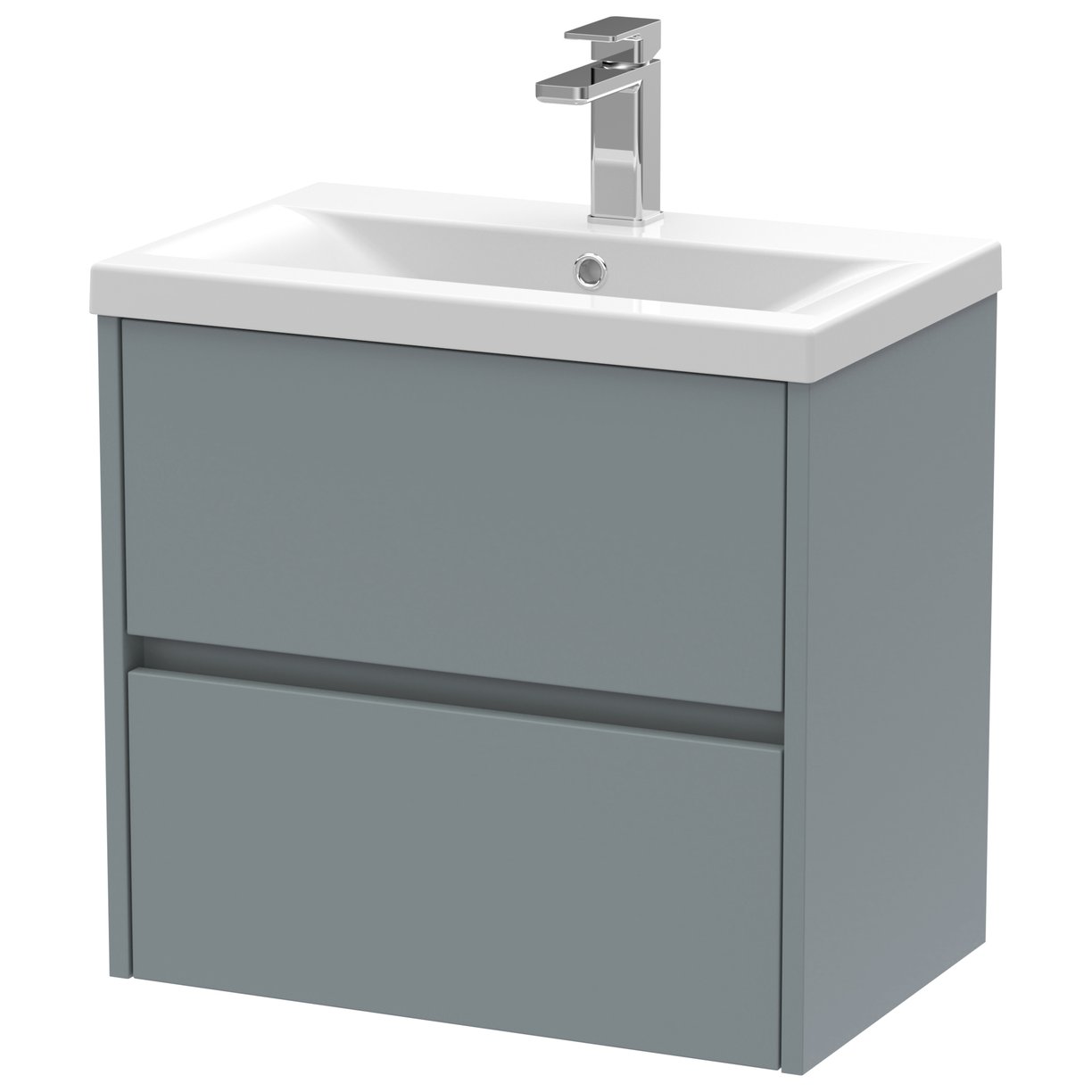 Havana 600mm Wall Hung 2-Drawer Vanity Unit & Mid-Edge Ceramic Basin