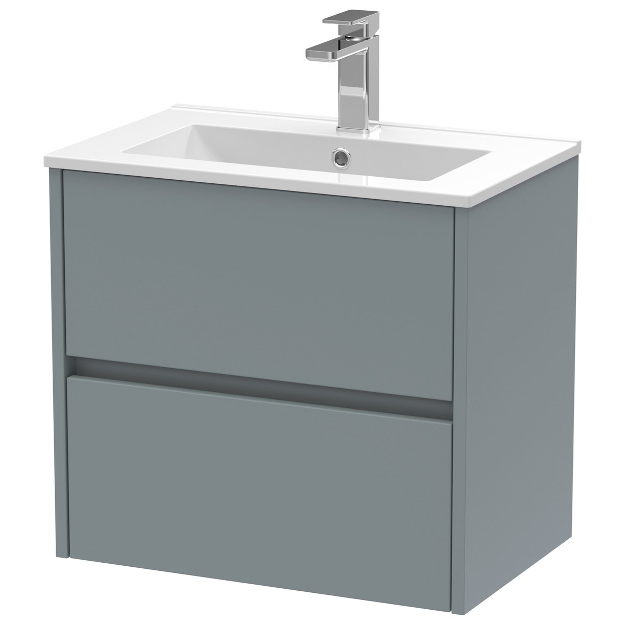 Havana 600mm Wall Hung 2-Drawer Vanity Unit & Minimalist Ceramic Basin