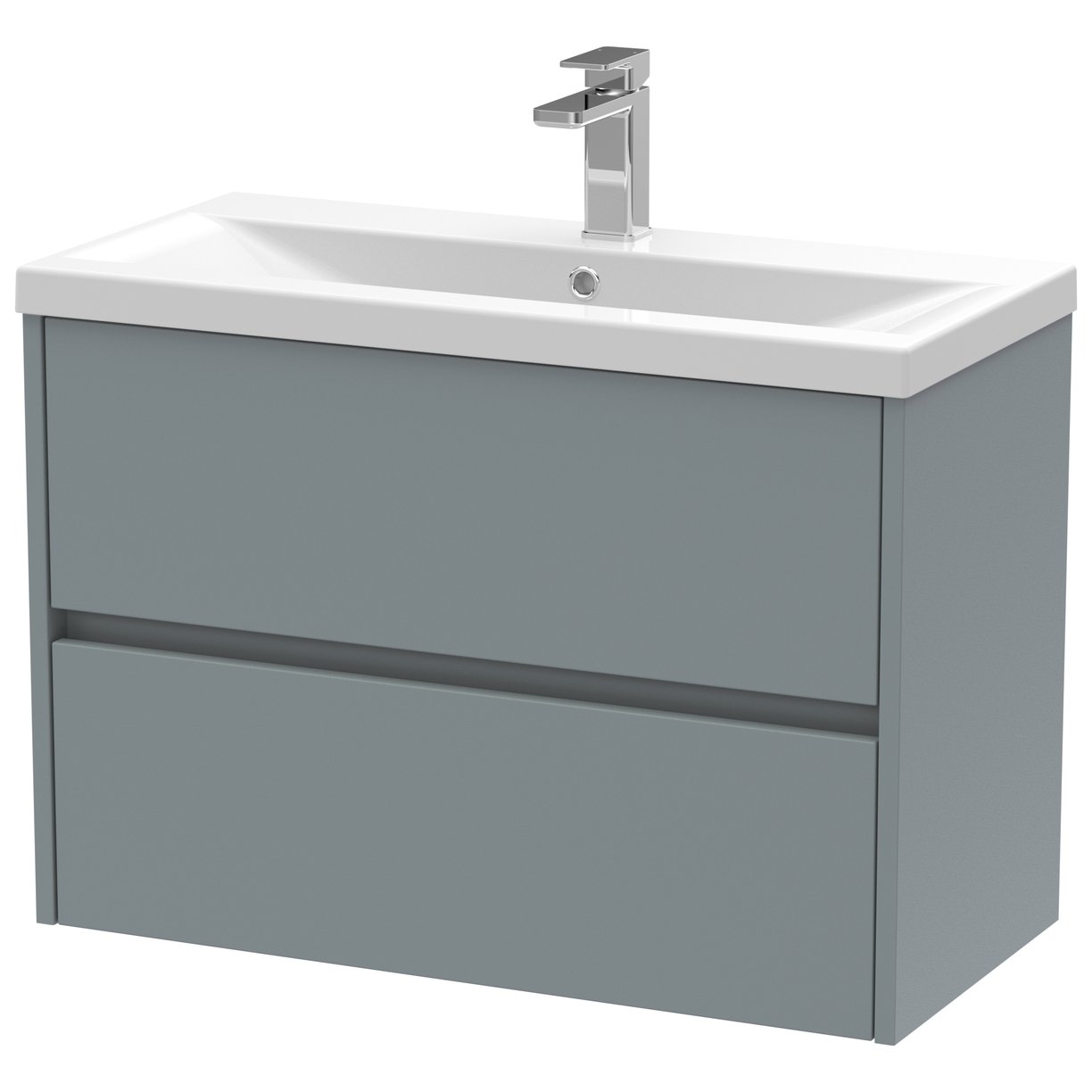 Havana 800mm Wall Hung 2-Drawer Vanity Unit & Mid-Edge Ceramic Basin