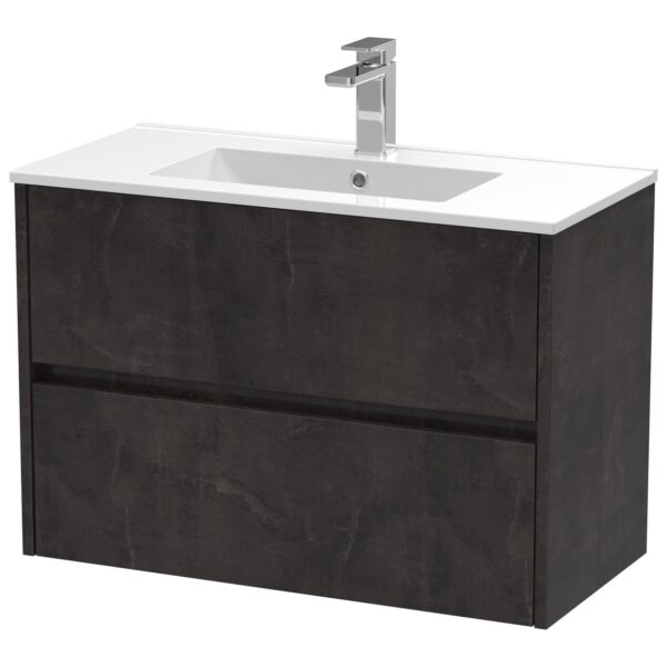 Havana 800mm Wall Hung 2-Drawer Vanity Unit & Minimalist Ceramic Basin