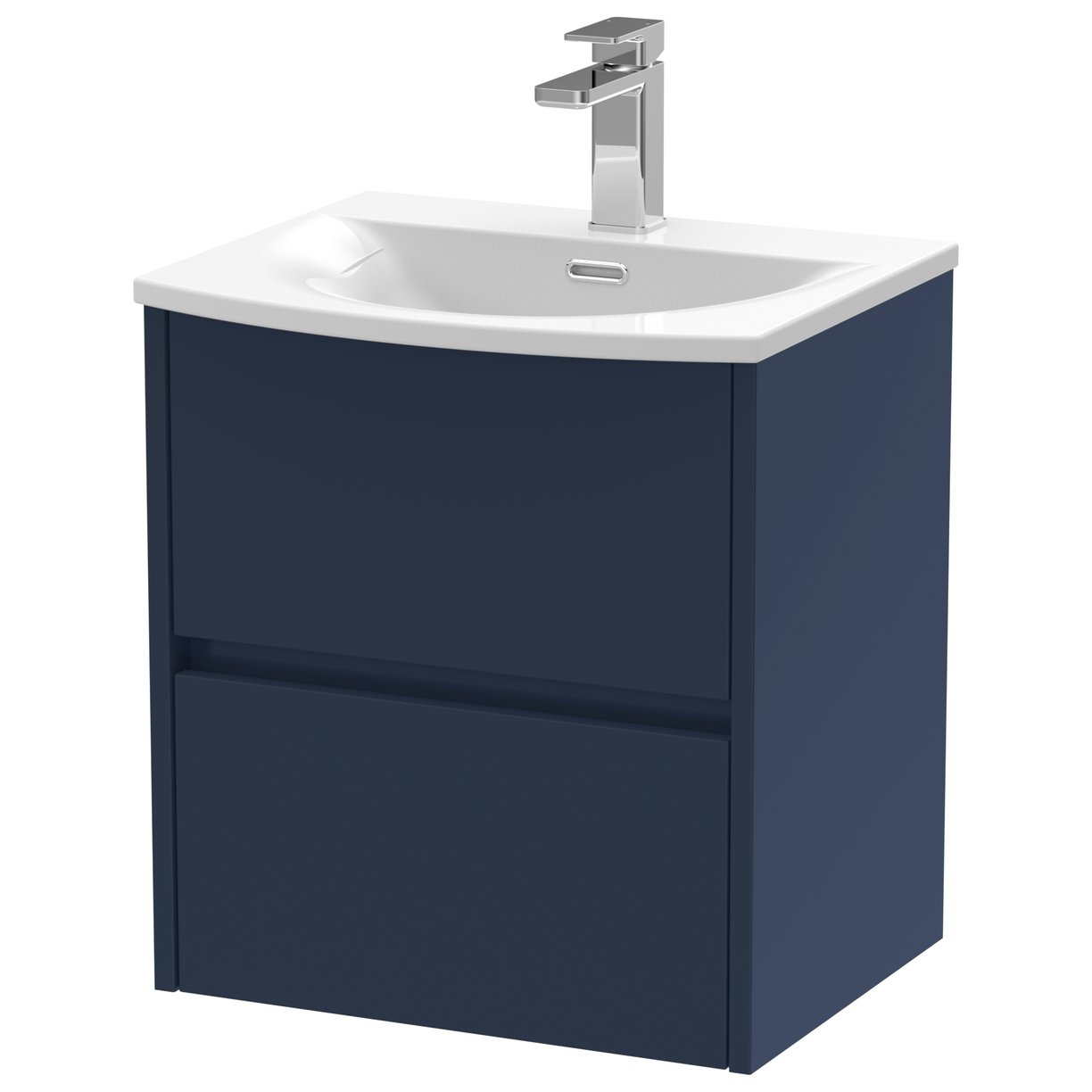 Havana 500mm Wall Hung 2-Drawer Vanity Unit & Curved Ceramic Basin