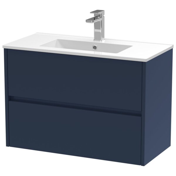 Havana 800mm Wall Hung 2-Drawer Vanity Unit & Minimalist Ceramic Basin