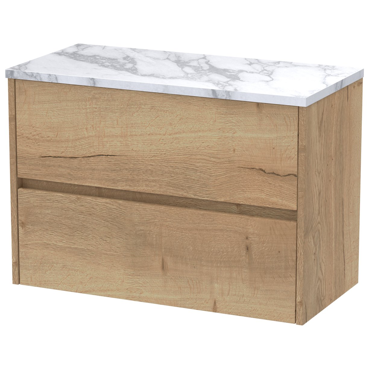 Havana 800mm Wall Hung 2-Drawer Vanity Unit & Worktop