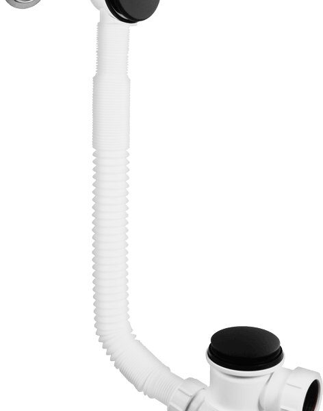 Top Access Bath Trap + Overflow - Matt Black