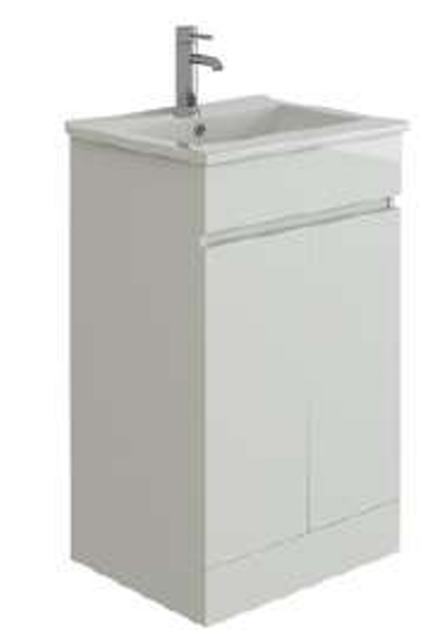 Vittoria 500 2 Door Gloss White Handless Vanity Unit & Slim Edge Basin 