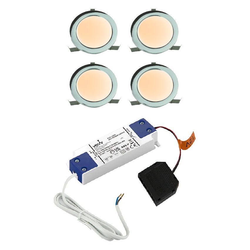 Sola IP65 Round 4 Light Spot Kit Warm White & Driver