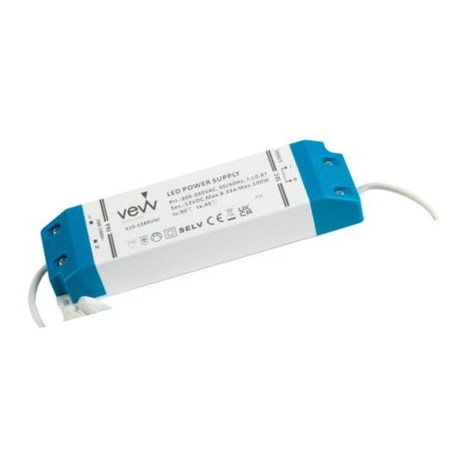 12V LED Driver 100W with 10-Port 10 Amp Micro Connector