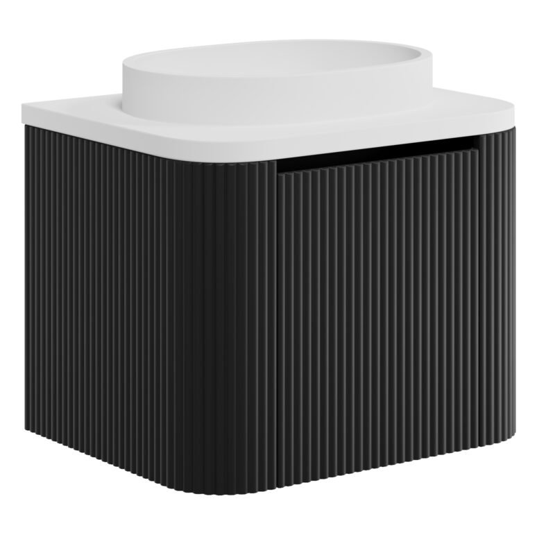 Linea 600 Curved Wall Hung Vanity Unit & Counter Top Basin