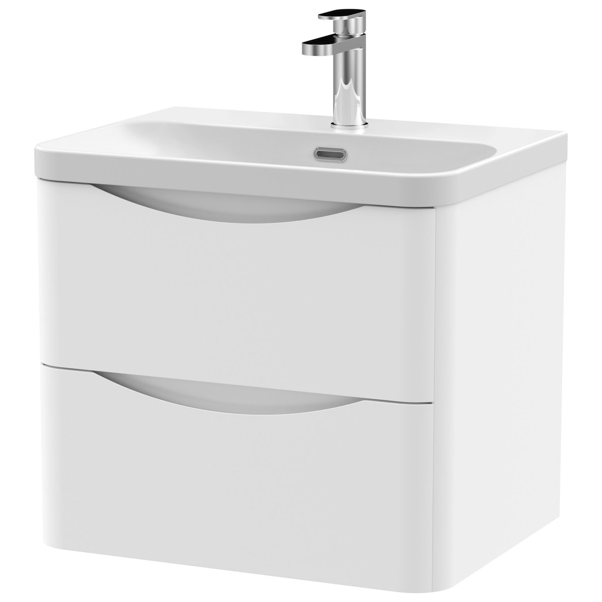 Lunar 600mm Wall Hung 2-Drawer Vanity & Thin-Edge Ceramic Basin