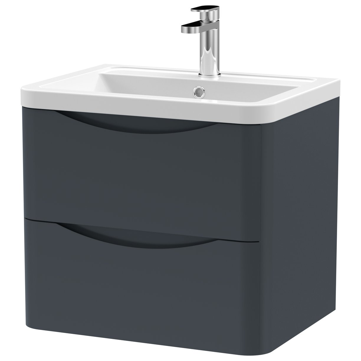 Lunar 800mm Floor Standing 2-Drawer Vanity Unit & Ceramic Basin