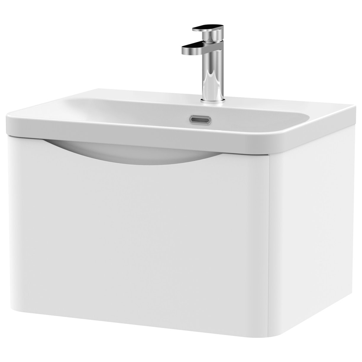 Lunar 600mm Wall Hung 1-Drawer Vanity & Thin-Edge Ceramic Basin