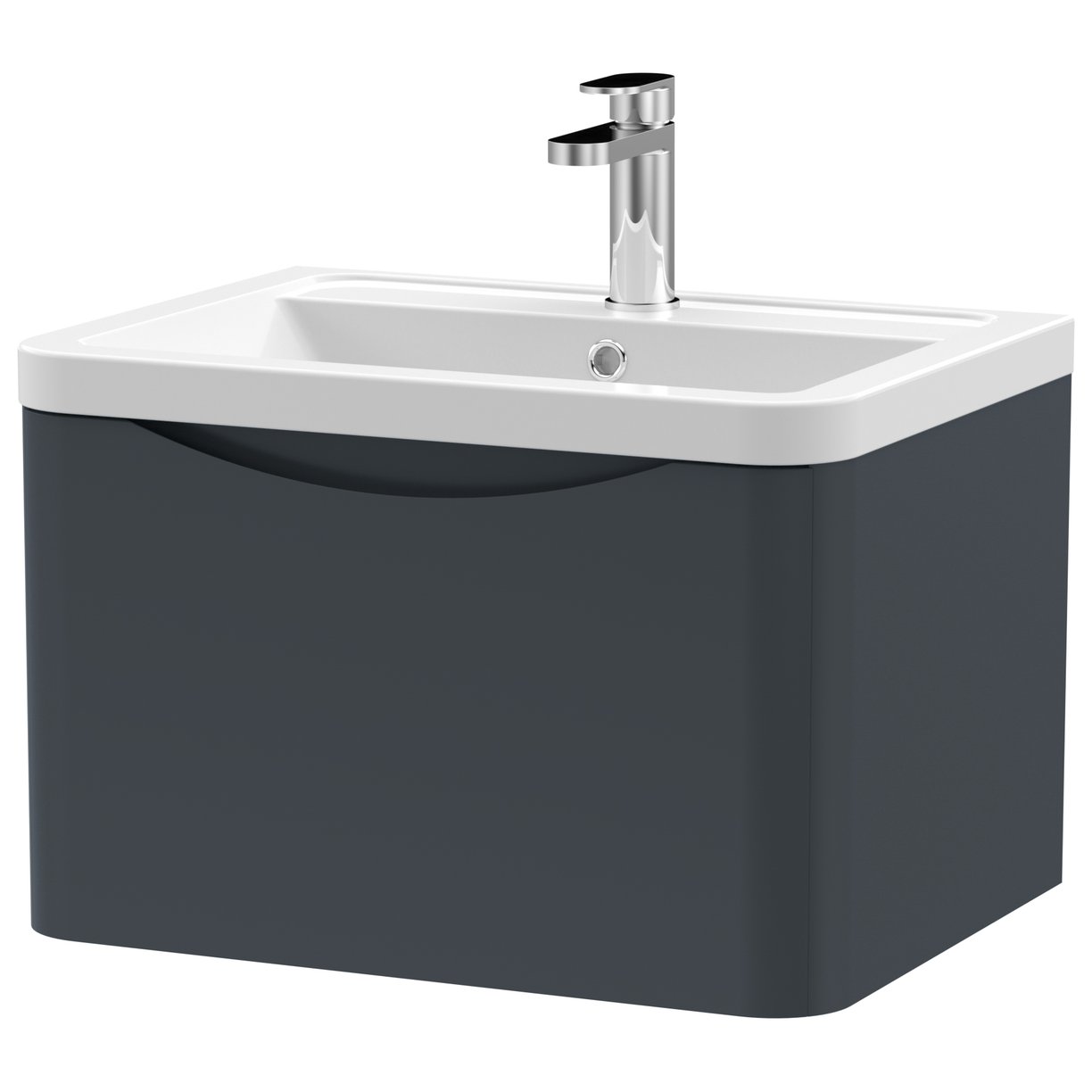 Lunar 600mm Wall Hung 1-Drawer Vanity Unit & Ceramic Basin