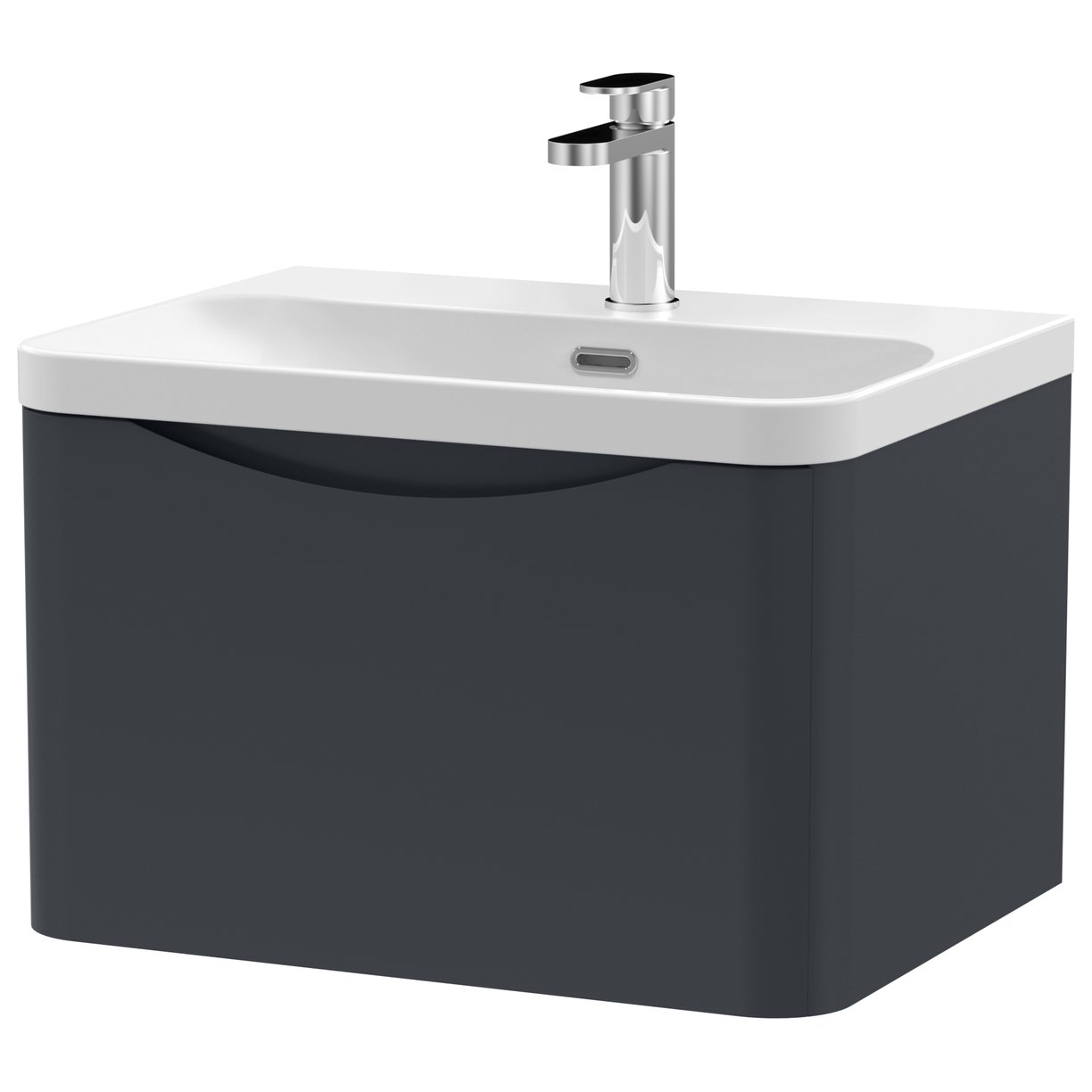 Lunar 600mm Wall Hung 1-Drawer Vanity & Thin-Edge Ceramic Basin