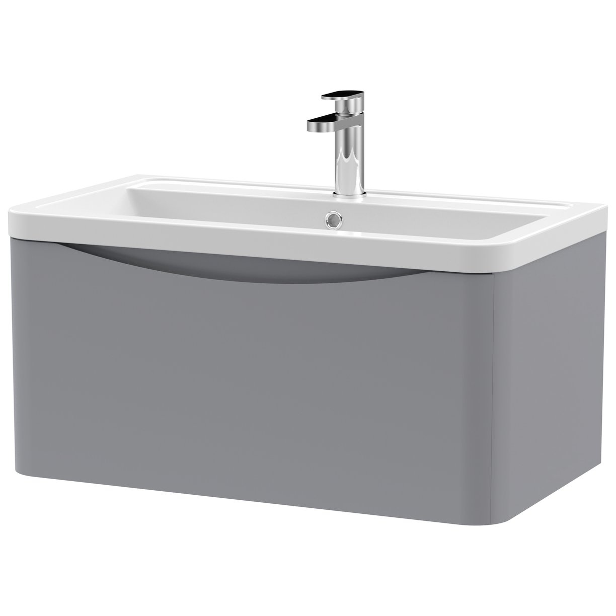 Lunar 800mm Wall Hung 1-Drawer Vanity Unit & Ceramic Basin