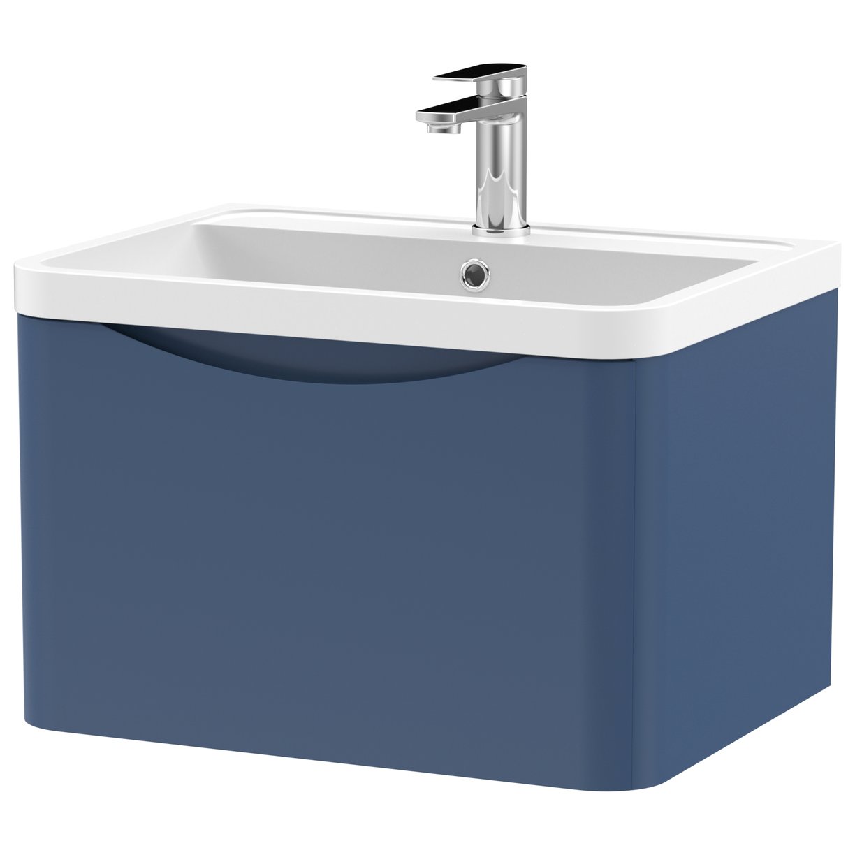 Lunar 600mm Wall Hung 1-Drawer Vanity Unit & Polymarble Basin