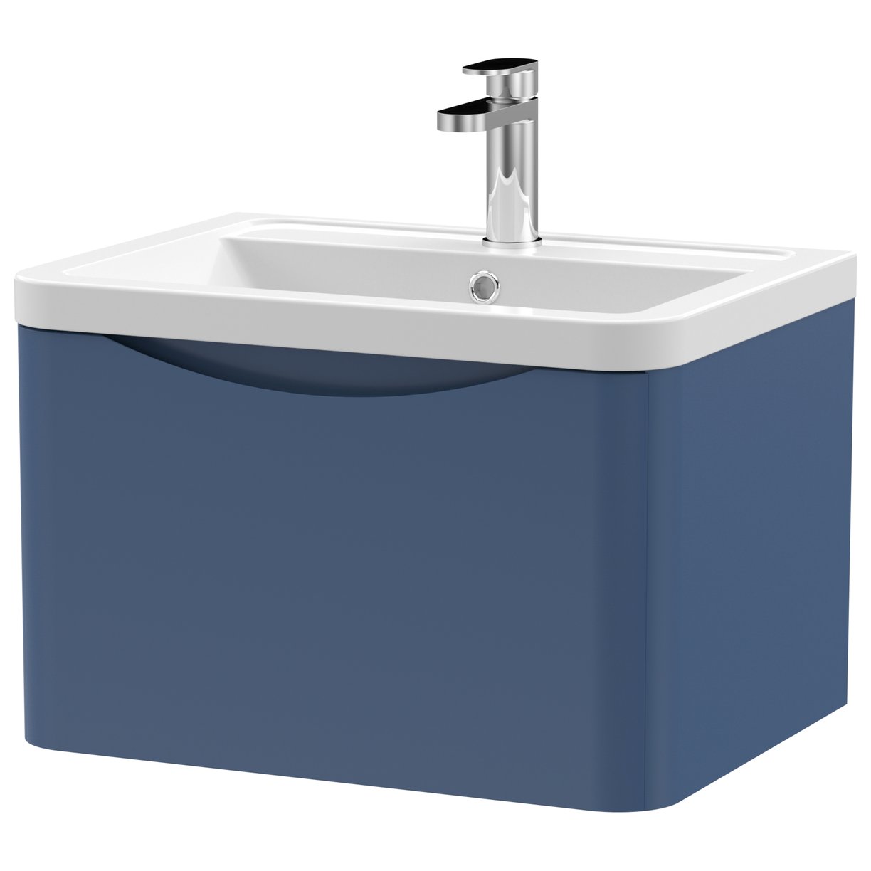 Lunar 600mm Wall Hung 1-Drawer Vanity Unit & Ceramic Basin
