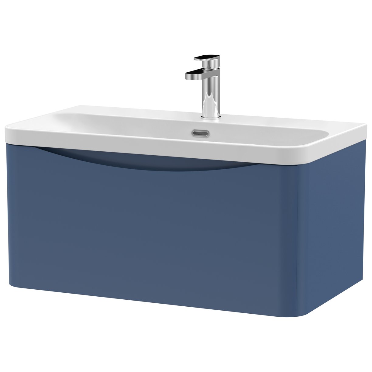 Lunar 800mm Wall Hung 1-Drawer Vanity Unit & Thin-Edge Ceramic Basin
