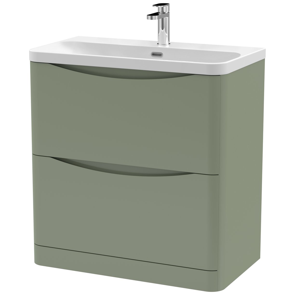 Lunar 800mm Floor Standing 2-Drawer Vanity & Thin-Edge Ceramic Basin