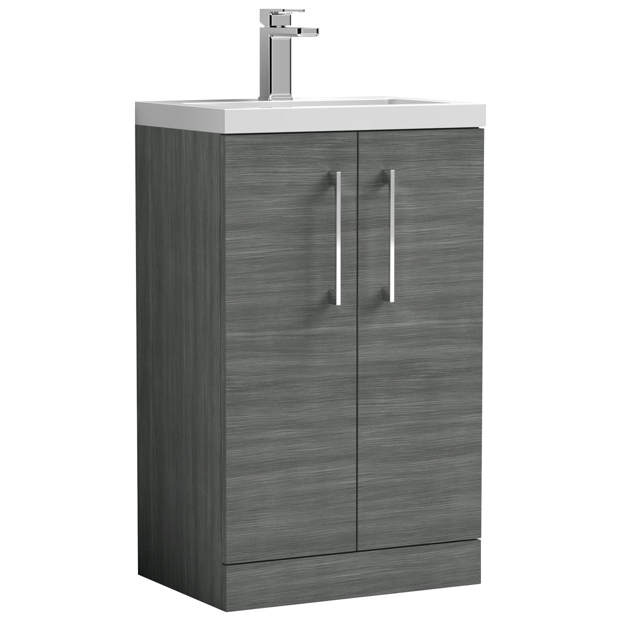 Arno Compact 500mm Floor Standing 2-Door Vanity Unit & Polymarble Basin