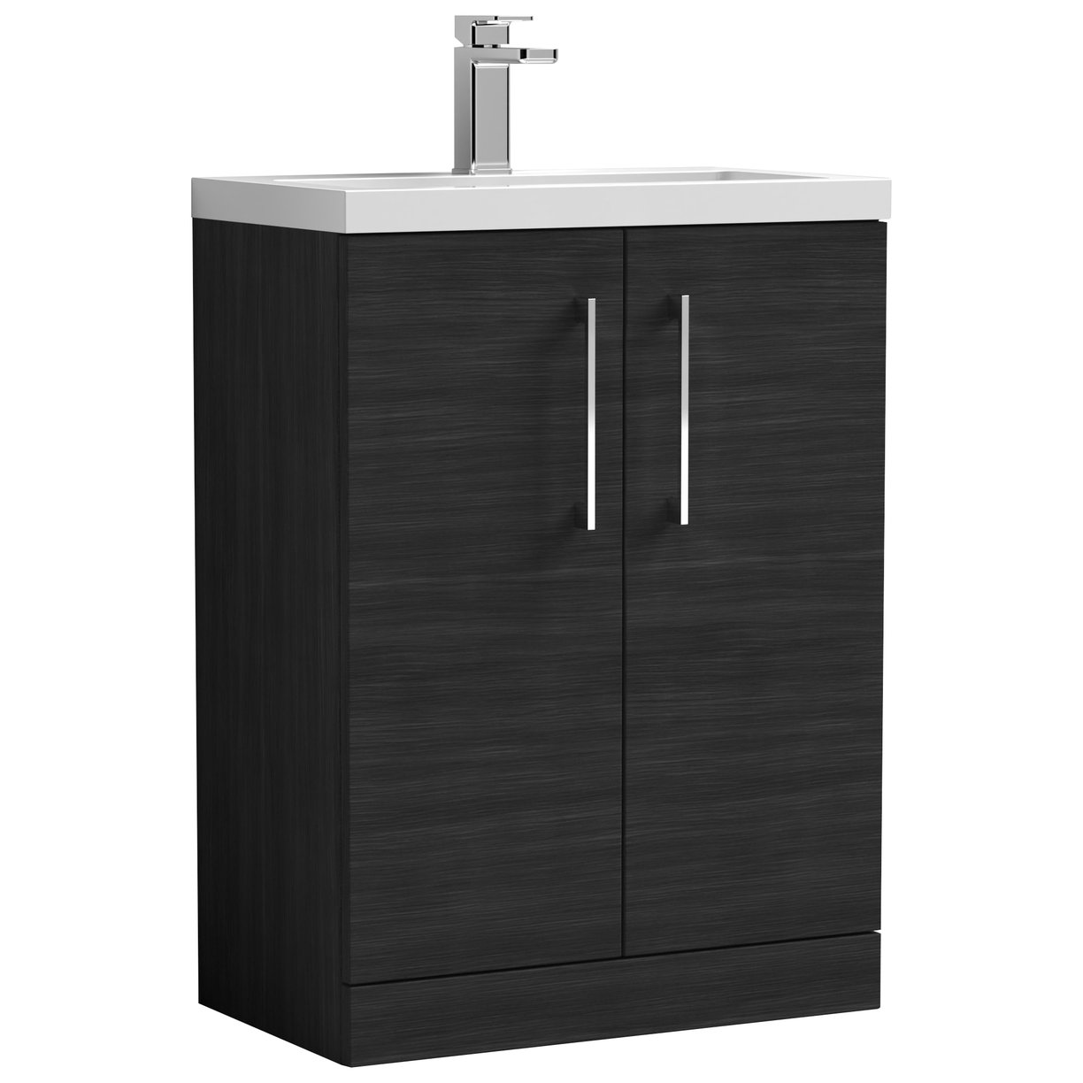 Arno Compact 600mm Floor Standing 2-Door Vanity Unit & Ceramic Basin